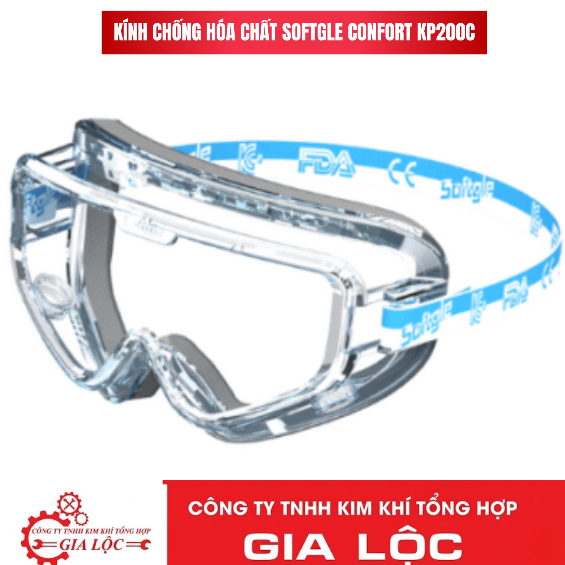 Kính Chống Hóa Chất Softgle Confort KP200C